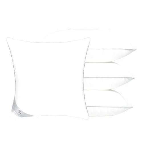 MONDAY MOOSE Throw Pillow Inserts, Set of 4 White Soft Microfiber Piping Designs, Square Pillows for Bed, Couch, Sofa (4-Pack, 18x18 inch)