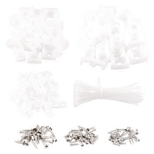 Glarks 360Pcs White Cable Tie Base and Cable Zip Ties with Mounting Screws Set, 120Pcs 3MM 4MM 6MM Saddle Type Mount Wire Holder and 120Pcs 6 Inch Self-Locking Cable Tie with 120Pcs Pan Head Screws