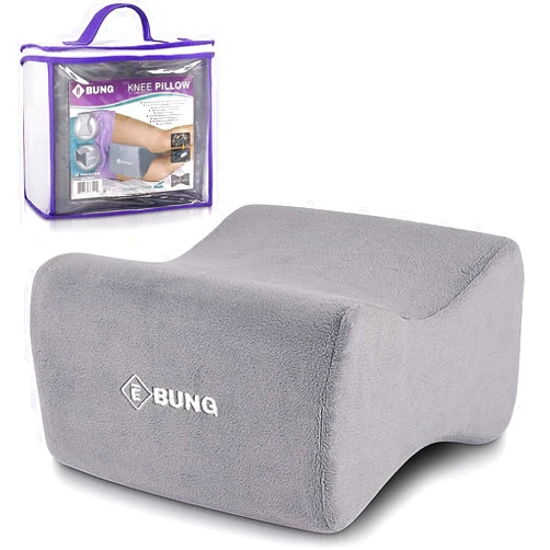 Ebung Memory Foam Knee Pillow & Leg Pillow for Hip, Back, Leg, Knee Pain Relief - Ideal for Side Sleepers, Pregnancy and Right Spine Alignment –Memory Foam Wedge Contour with Washable Cover