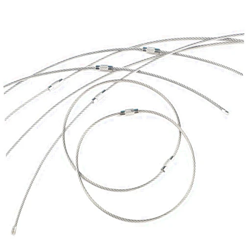 Pawfly 5 Inch/10 Inch Wire Keychain Cable Large Stainless Steel Key Ring Loop Holder, 20/50/100 Pack