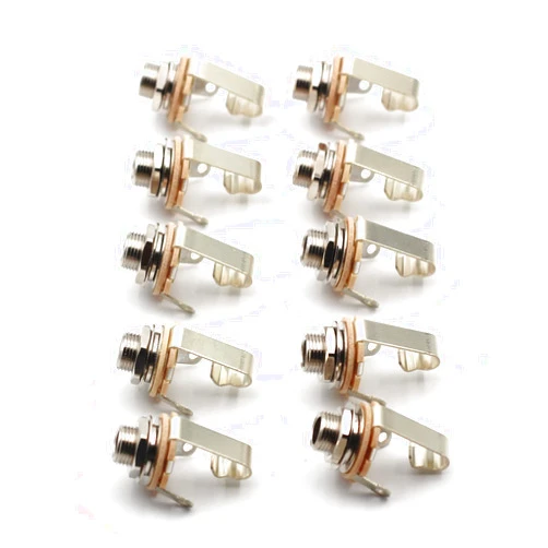The Art Of Tone Electric Guitar Output Jack, Switchcraft #11 1/4 Guitar Jack, Audio Jack for Quarter Inch Cable, Nickel Plate Contact, Mono Output Jack, Bulk Lot of 10