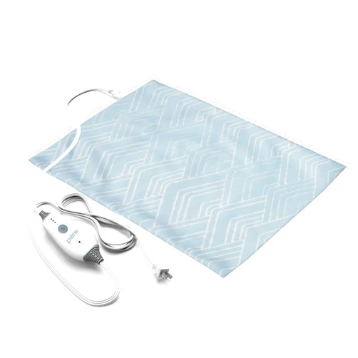 Pure Enrichment PureRelief Express Designer Series Electric Heating Pad - 12” x 15” Fast-Heating with 4 Heat Settings, Machine-Washable Fabric, & 2-Hour Auto Safety Shut-Off - Cerulean Diamond