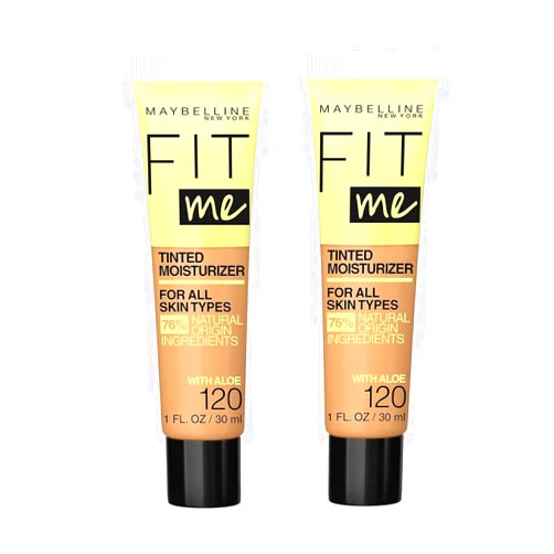 Maybelline New York Pack of 2 Fit Me Tinted Moisturizer, 120