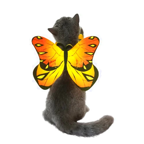 Puoyis Pet Cat Bat Wings for Halloween Party Decoration, Puppy Collar Leads Cosplay Bat Costume,Cute Puppy Cat Dress Up Accessories