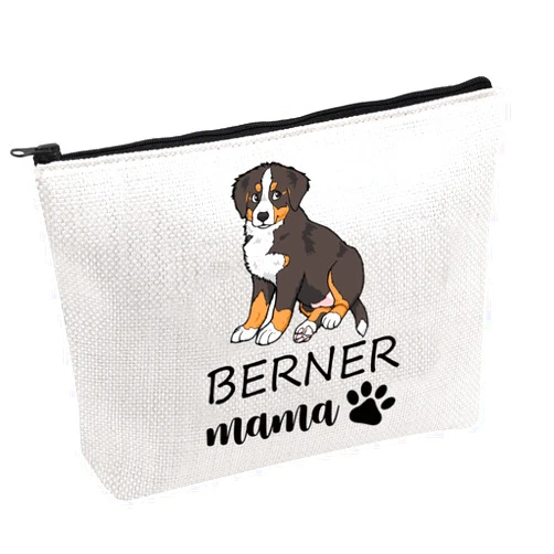 PWHAOO Bernese Mountain Dog Owner Cosmetic Bag Berner Mama Cosmetic Bag Bernese Dog Mom Gift (BERNER mama B)