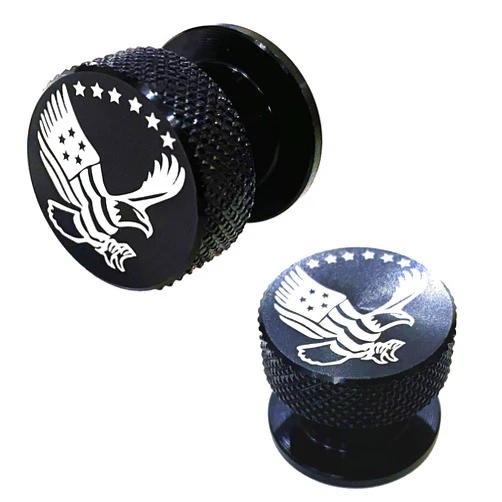 KAYBOO Welding Hood Pipeliner Helmet Fasteners-1Pair Black American USA Bald Eagle Aluminum Helmet Pipeliner Headgear Replacement Parts Accessories Screws Flip Hood, Anti-Rust and Durable (Black-yt)