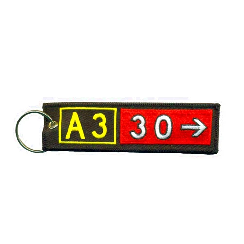 AV8R Airbus A330 Airport Taxiway Sign Embroidered Keychain