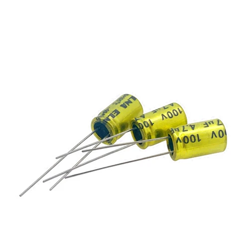 Cermant 10Pcs 4.7uf 100V Non-Polarized Electrolytic Capacitor - 10x17mm(0.39x0.67in) NP Capacitor for Audio Tweeter Frequency Divider