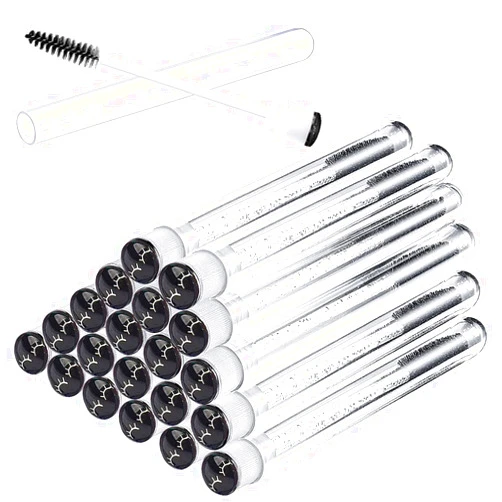 La Jolie Jasmin Disposable Mascara Brushes Tubes Set 20 Pieces Empty Tubes with 20 Pieces Eyelash Brushes for Eyelash Extension Lash Mascara Wand