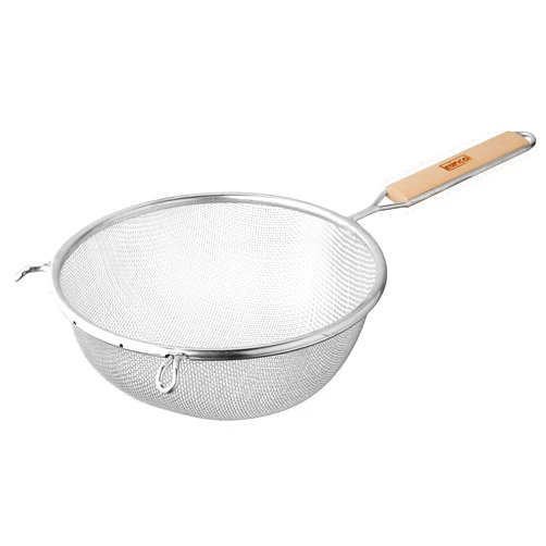 Winco, Medium Strainer, 8-Inch Diameter, Single Mesh, Tin, Tan