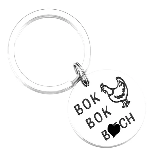 AHAETH Chicken Lover Gifts For Women Men Crazy Rich Asians Accessories Merch Chicken Keychain
