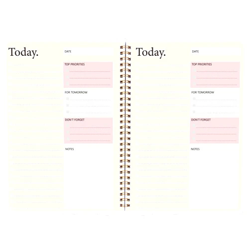 KAICN Day Planner Notebook - Undated Planner To Do List Notebook, Today Planner with Checklist, Daily To Do Planner to Increase Productivity, 5.7 x 8.0 inches - Flexible Cover, Strong Twin-Wire Binding