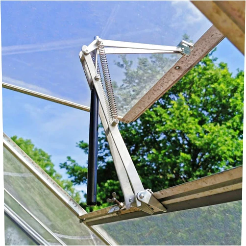 BIBISTORE Automatic Greenhouse Vent Opener Solar Powered Auto Hothouse Window Opener Wooden Cold Frame Roof Vent Opening Kit Greenhouse Accessories-(Lifts 15.4 Lbs,Double Spring)