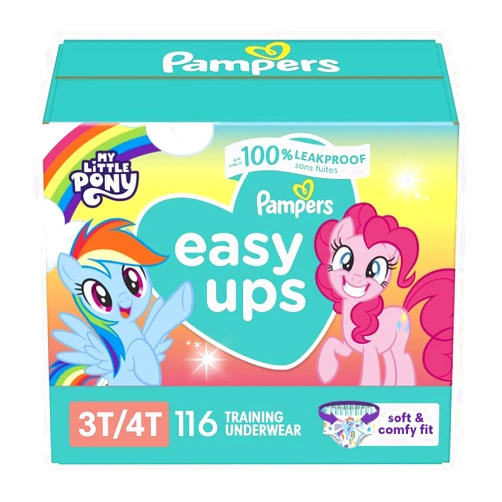 Pampers Training Pants - Easy Ups Girls & Boys - Size 3T-4T, 116 Count, My Little Pony Potty Underwear (Packaging May Vary)
