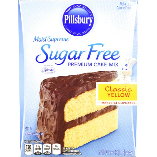 Pillsbury Moist Supreme Sugar Free Classic Yellow Cake Mix, 16 Ounce (Pack of 6)