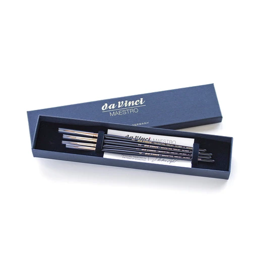 da Vinci Brushes Maestro Kolinsky 4 Brush Gift Box Set - Series 11 Full Belly Rounds Sizes 0, 1, 2 & 3 for Watercolor