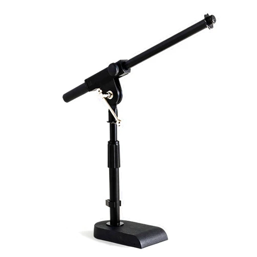 Stage Rocker Adjustable Low-profile Microphone Stand - Snare/Tom Bottom/Bass (Kick) Drum/Table Top, Adjustable Height, 15.75“ Telescoping Boom Arm, Clip-on cable holder, Powered by Hamilton (SR610111)