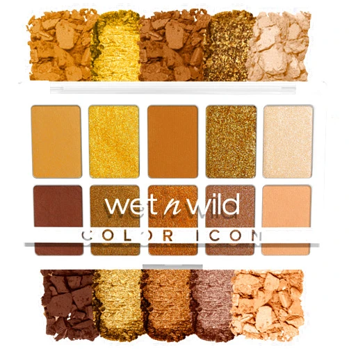 wet n wild Color Icon 10-Pan Eyeshadow Makeup Palette, Yellow Call Me Sunshine, Long Lasting, Shimmer, Metallic, Glittery, Matte, Rich Smooth Pigment, Cruelty Free