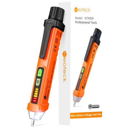 Neoteck Non-Contact AC Voltage Tester Pen, AC 12-1000V, LED Flashlight, Buzzer Alarm for Live/Null Wire Judgment