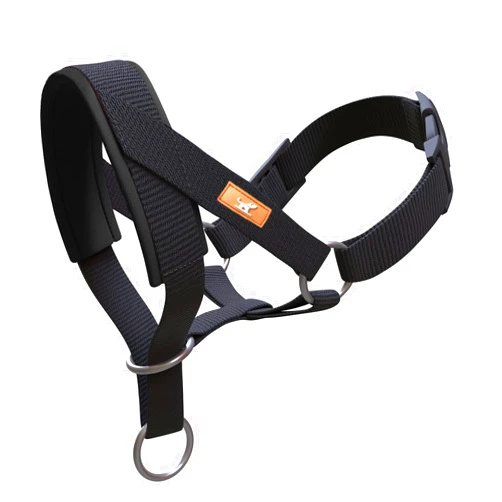 Wintchuk Dog Head Collar, Head Collar with Fabric Padded, Adjustable Training Tool Stop Dog's Pulling (L, Black)