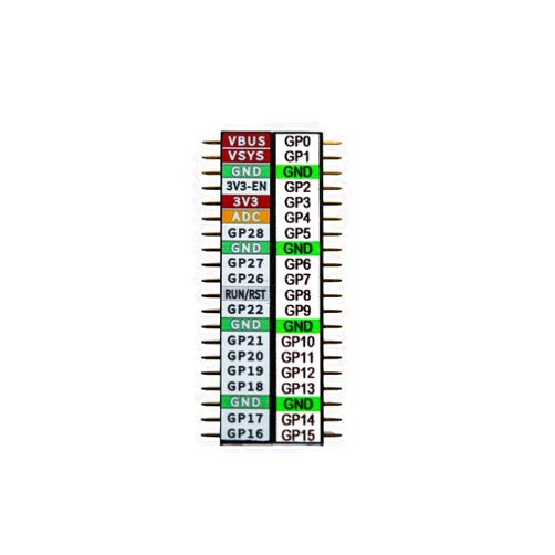 ArduEZtw 20pinx2 3.2mm/6.1mm Gold Plated Colored-Printed Raspberry Pi Pico Pin Header Set (3.2mm)