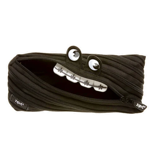 ZIPIT Monster Pencil Case for Kids | Pencil Pouch for School, College and Office | Pencil Bag for Boys and Girls (Black)