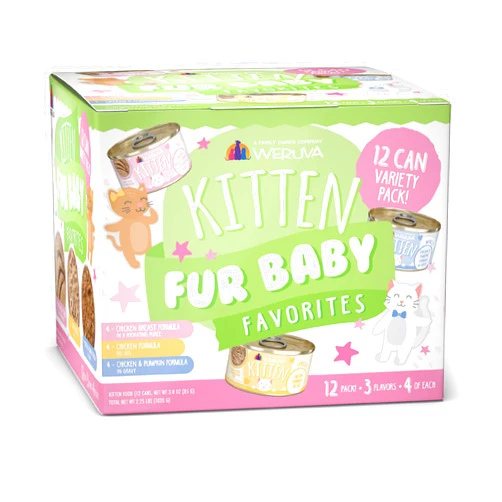 Weruva Kitten, Fur Baby Favorites Variety Pack, 3oz Can (Pack of 12)