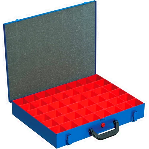 Allit Metal Hardware Box with 48-Removable Compartments - Blue