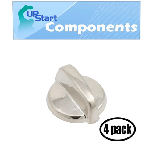 UpStart Components 4 Pack Replacement Control Knob WB03T10284 Stainless Steel Finish for General Electric JB850SP1SS Range