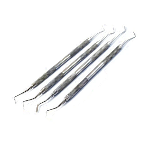 Direct Instruments 4Pcs Dental Composite Amalgam Filling Instruments Kit For Teeth Double Ended Restorative Spatula Pluggers Carvers
