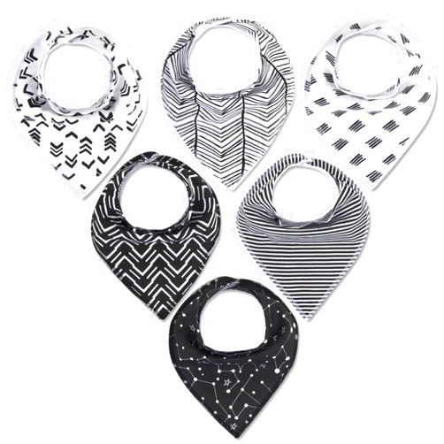 Baby Essentials Waterproof Adjustable Bandana Cloth, Terry Bibs with Snaps, for Babies in Multipack Sets of 6 and 10