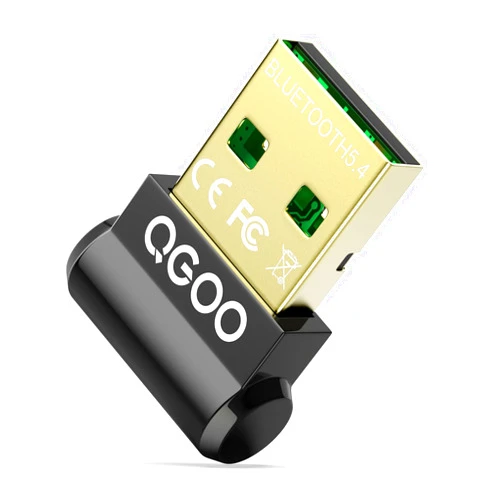 QGOO Bluetooth Adapter for Desktop PC: Plug & Play 5.4 USB Mini EDR Dongle Receiver & Transmitter for Laptop Computer Compatible with BT Headphones Keyboard Mouse Only Windows 11/10/8.1