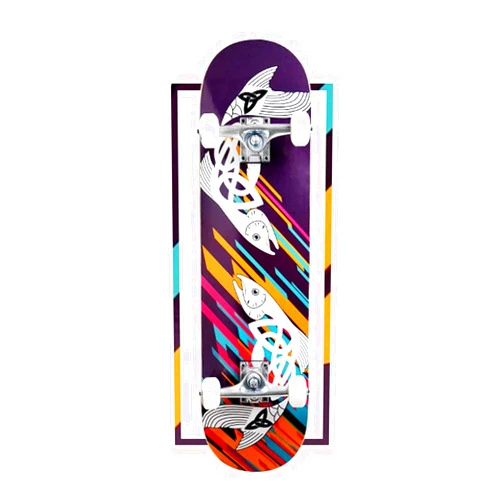 DJFHDIHRFHBVCASIJ Complete Skateboard - 7-Ply Chinese Maple Wooden Skate Board - Perfect for Kids and Beginners Learning New Stunts and Tricks Skateboard Cruiser Retro Skateboard Wheels with All-in-One Skat