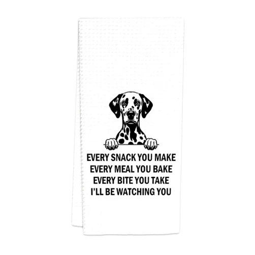FIicy Dalmatian Gifts Kitchen Towels, Dalmatian Dog Lover Gifts Dish Towels, Dalmatian Dog Owner Gifts Decorative Hand Towels for Kitchen, Every Meal You Make Dalmatian Dog Kitchen Decor(16x24 Inch)