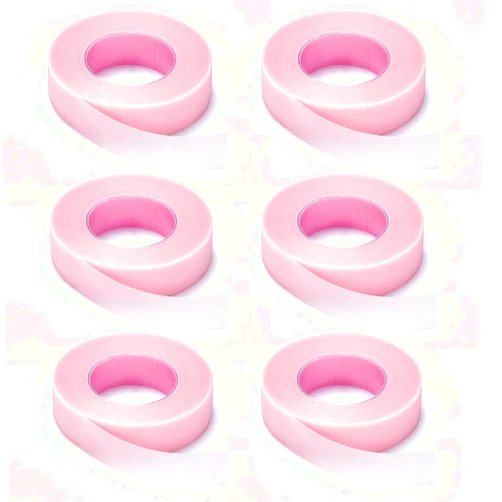 JASSINS 6 Rolls Eyelash Tape, Adhesive Fabric Eyelash Tapes, Adhesive Breathable Micropore Fabric Tape for Eyelash Extension Supply,9 m/10 Yard Each Roll (P.E-Pink)