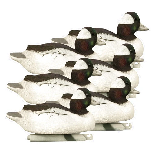 Power Calls Higdon Outdoors Battleship Bufflehead Duck Decoys | Unsinkable with Swivel Heads & Weighted Keels | High-Contrast Visibility| Durable & Easy-Set Floating Design | Foam Filled | 6pk | All Drakes