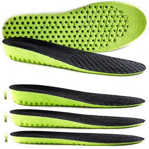 Ailaka Elastic Shock Absorbing Height Increasing Sports Shoe Insoles, Soft Breathable Honeycomb Orthotic Replacement Inserts for Men & Women