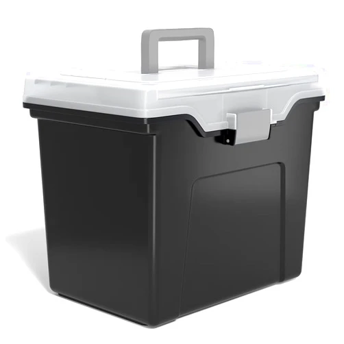 STAPLES File Box File Portable Tote, Letter Size, Black, 2/Pack