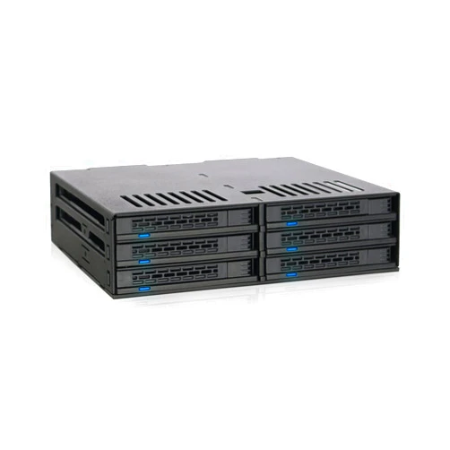 ICY DOCK 6 Bay 2.5” SATA HDD / SSD Hot Swap Tool-Less Backplane Enclosure with Dual Cooling Fan for 5.25” Bay | ExpressCage MB326SP-B