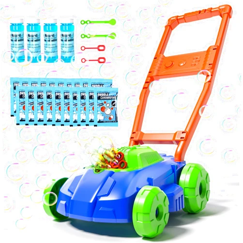 BLmukce Bubble Lawn Mower for Kids Toddler 1-3 Years Old, Outdoor Play Bubble Blower Toy for Girl Boy Baby, Easter Birthday Gift for 1 2 Year Old Kids, Automatic Bubble Machine Toys for Garden Yard