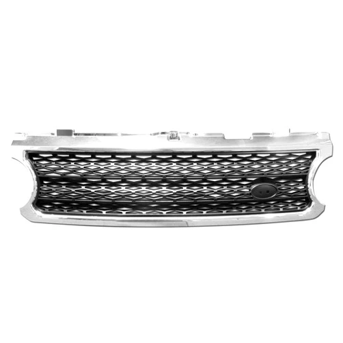 TLAPS 7422454633659 Compatible With 2006-2009 Land Rover Range Rover L322 Chrome Black Honeycomb Mesh Front Bumper Grill Grille