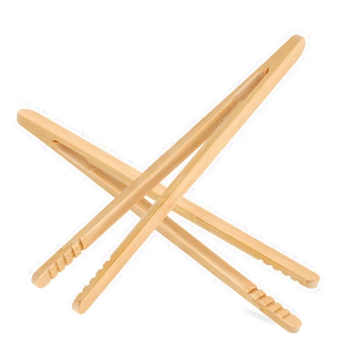 Prasacco 2 Pcs Toaster Tongs Bamboo Tongs Reusable Wooden Tongs Small Serving Tongs 7 Inches Long Tongs for Candy Pickle Waffle Sandwich Kitchen Grabber Tool