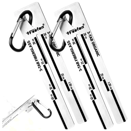 Vrsafan 2 Packs 4/09 Shingle Gauge, Roof Gauge Tool, Pitch Gauge Roofing with Carabiner for Measuring and Analyzeing The Thickness of Roof Shingle