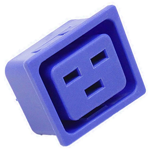 LANZMFG LZ-19-2 C19 Female IEC Socket Connector snap-in Type 5 Pack (Pannel Size:1.5mm, Blue, 5)