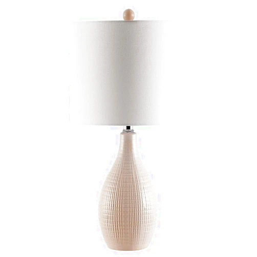 Safavieh Lighting Collection Gremla Cream 25-inch Bedroom Living Room Home Office Desk Nightstand Table Lamp (LED Bulb Included)