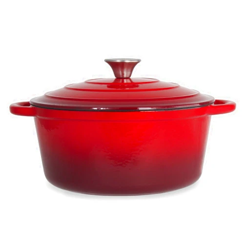 Imperial Home Chef Quality Cast Iron Dutch Oven - 5 QT Enamel Dutch Oven Pot (Red)
