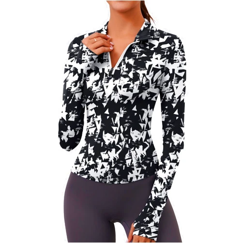 LOMON Womens Long Sleeve Workout Tops Quick Dry Quarter Zip Pullover Crop Yoga Athletic Slim Fit Shirts