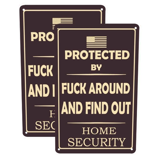 PXIYOU Fafo Security Signs Protected by Fuck Around & Find Out Home Security Lawn Yard Signs 2Pcs-8 X 12 Inch