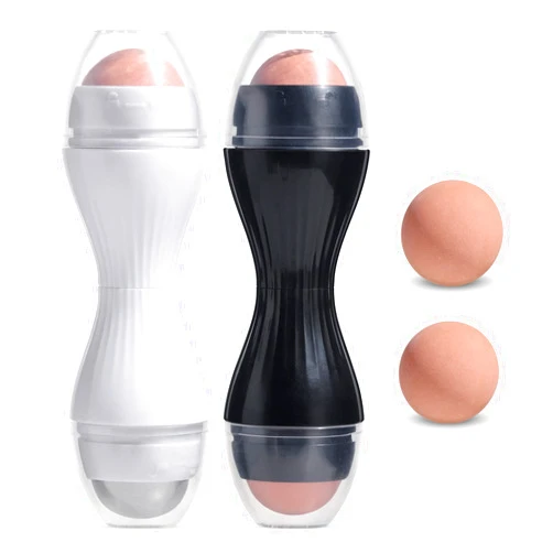 JPNK Oil Absorbing Volcanic Roller, Portable Reusable Oil-Resistant Face Roller, Oil Control Natural Stone Facial Tool, Suitable for Traveling at Home or Going Conduct for Skin Massage 2PCS