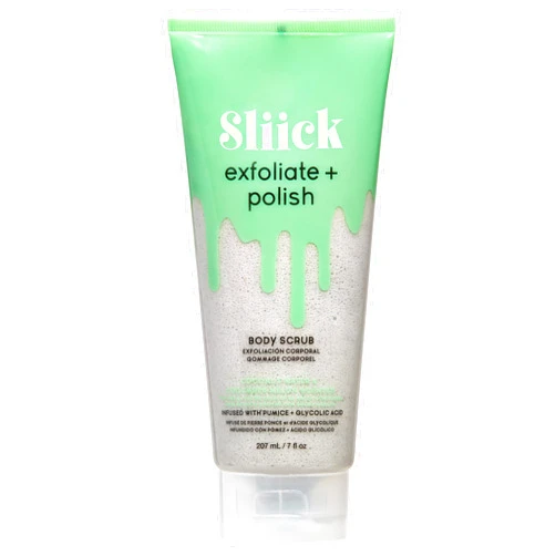 Sliick Exfoliate and Polish Body Scrub, Infused with Pumice and Glycolic Acid, 7 oz